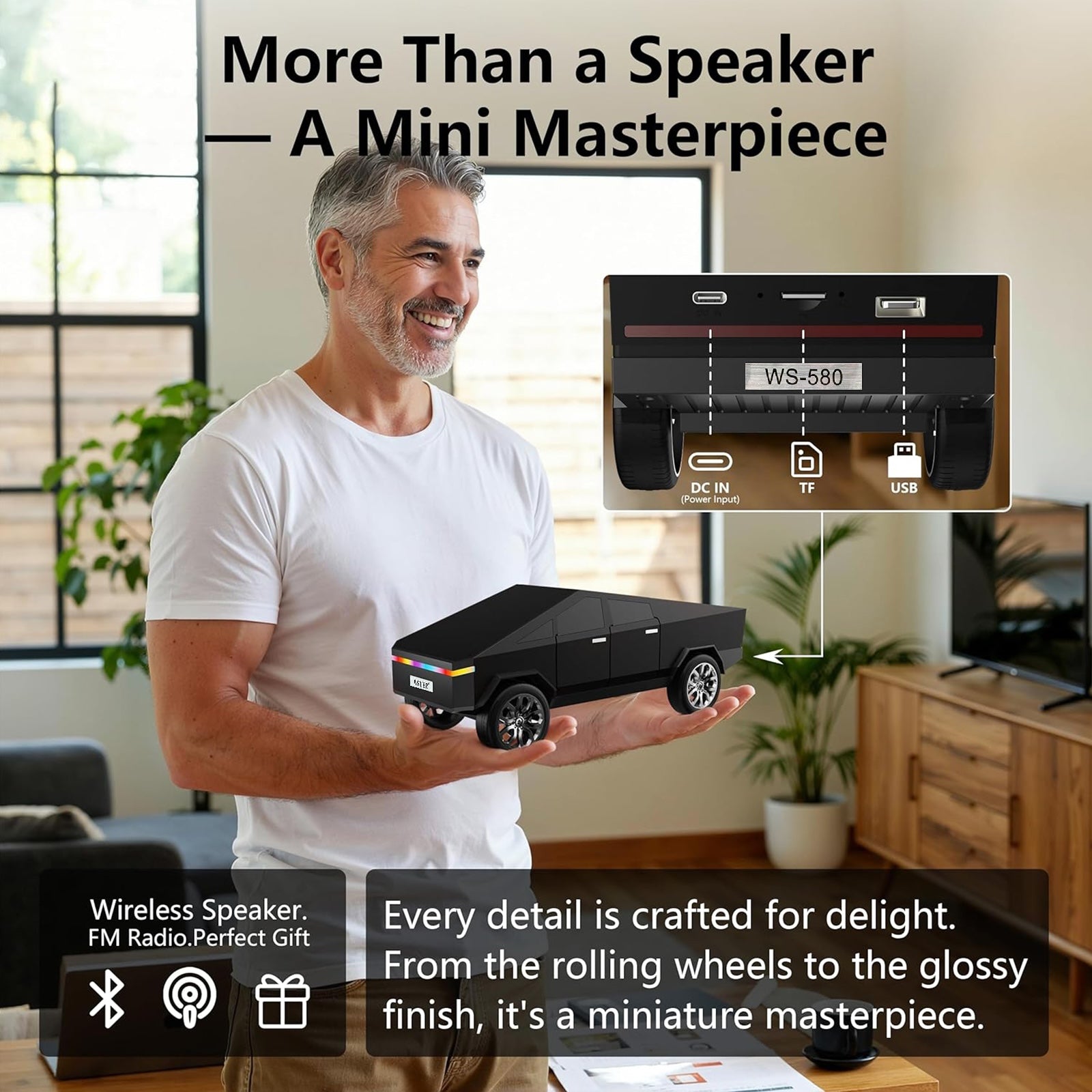 WSTER WS-580 Cybertruck Bluetooth Speaker