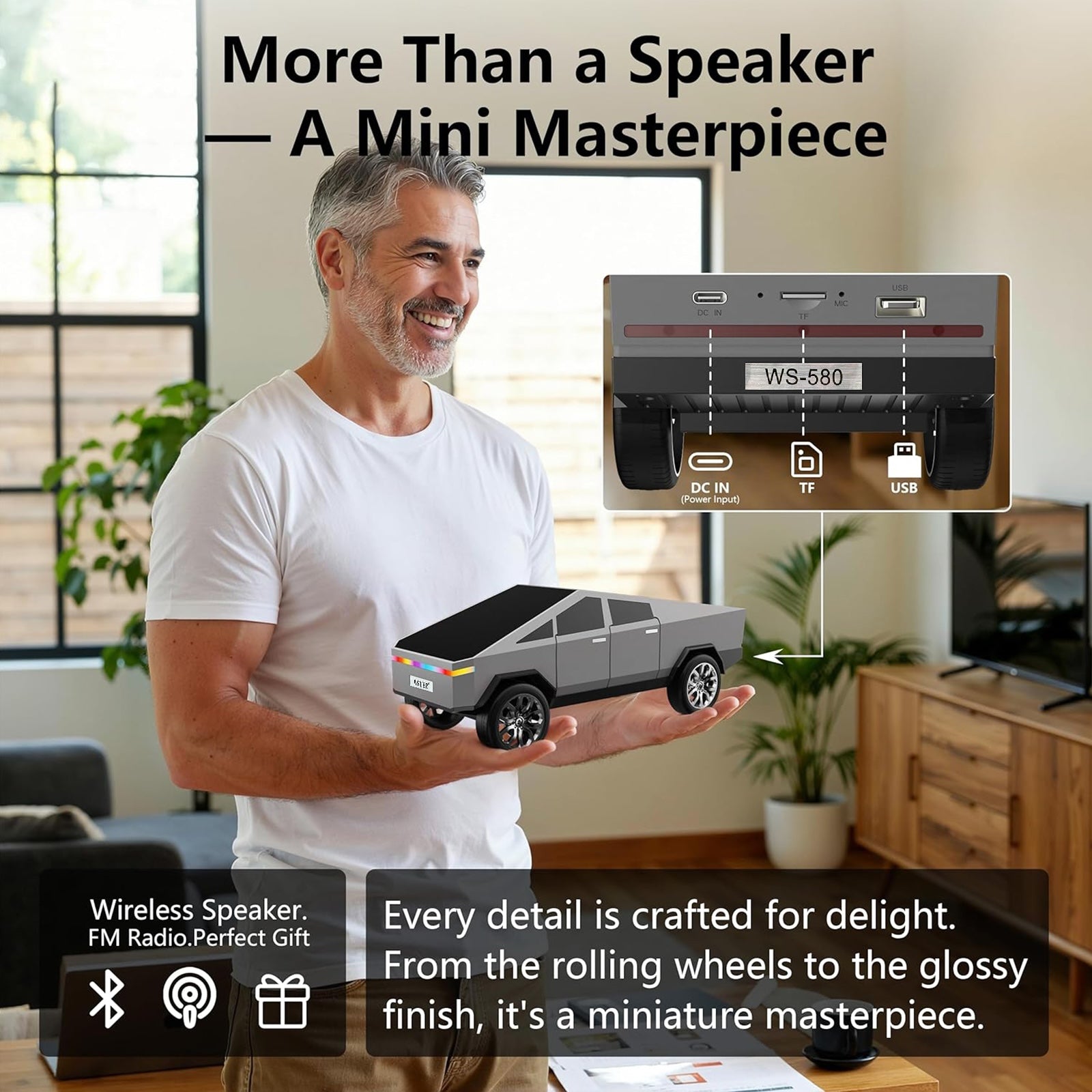 WSTER WS-580 Cybertruck Bluetooth Speaker