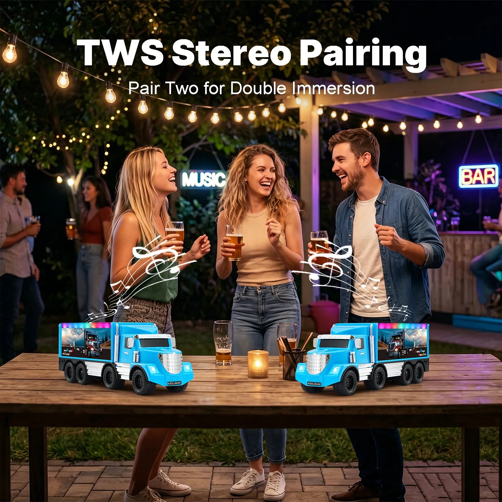 WSTER WS-650 Semi Truck Portable Bluetooth Speaker