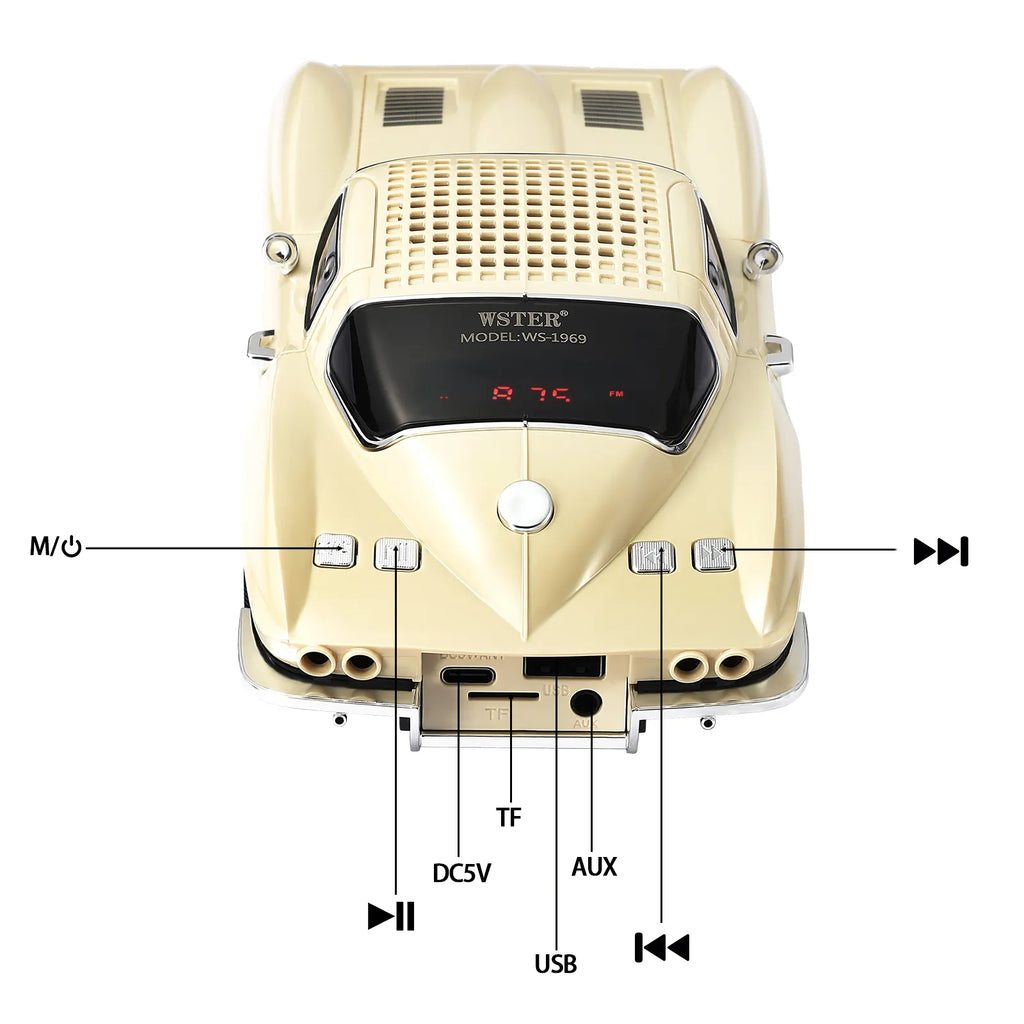 WSTER WS-1969 Retro Sports Car Bluetooth Speaker