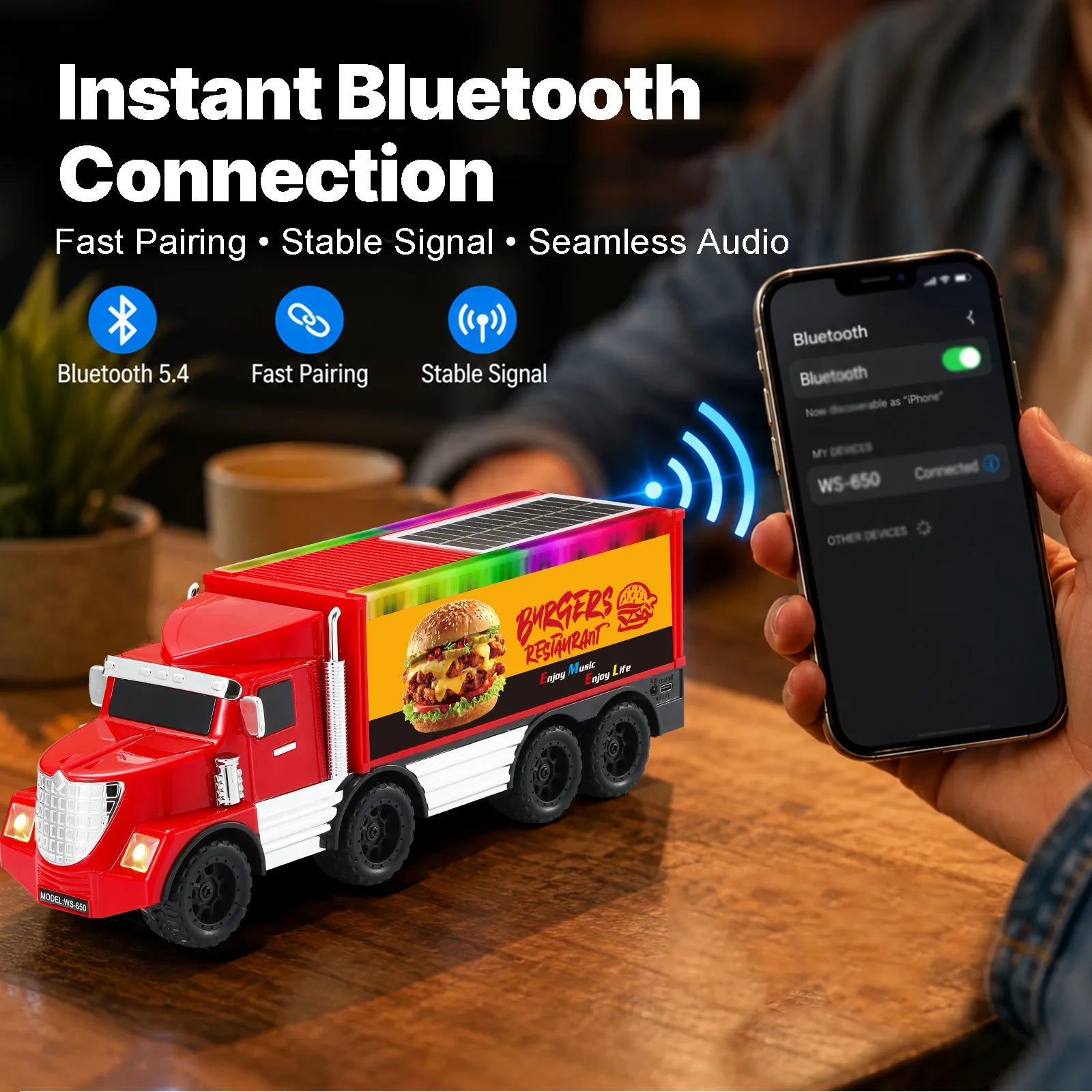 WSTER WS-650 Semi Truck Portable Bluetooth Speaker