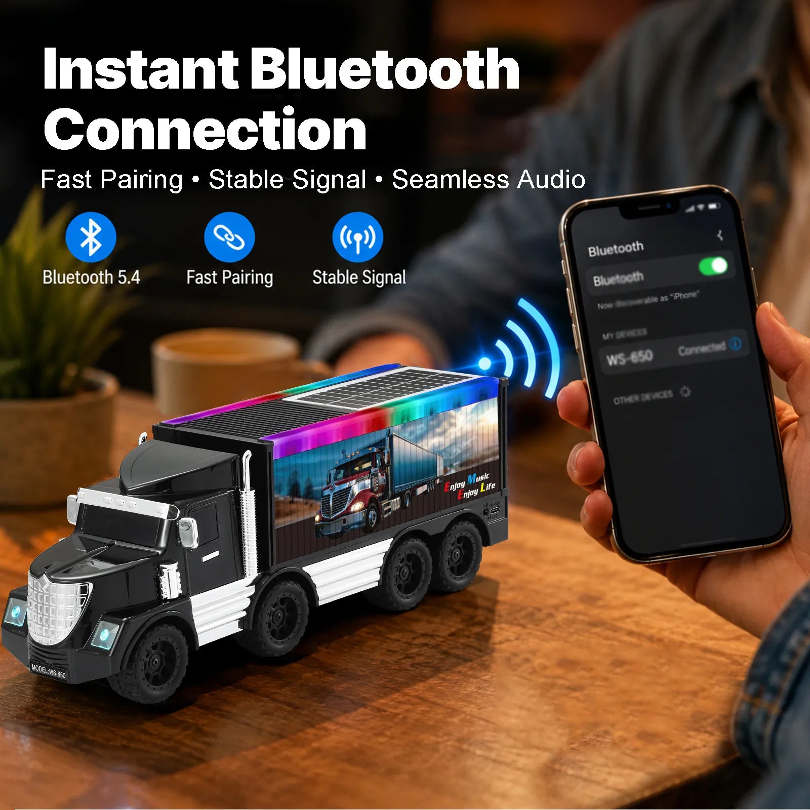 WSTER WS-650 Semi Truck Portable Bluetooth Speaker