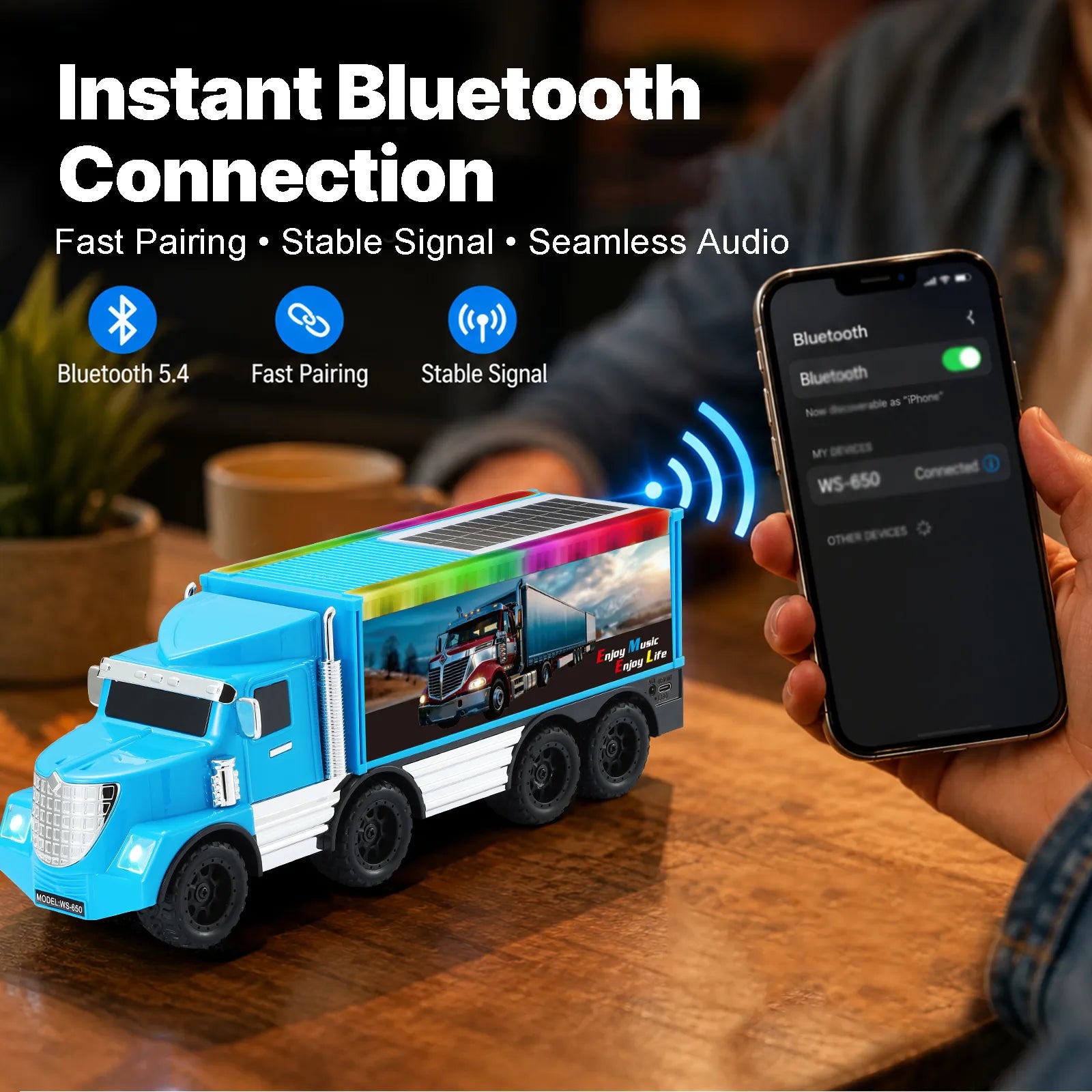 WSTER WS-650 Semi Truck Portable Bluetooth Speaker