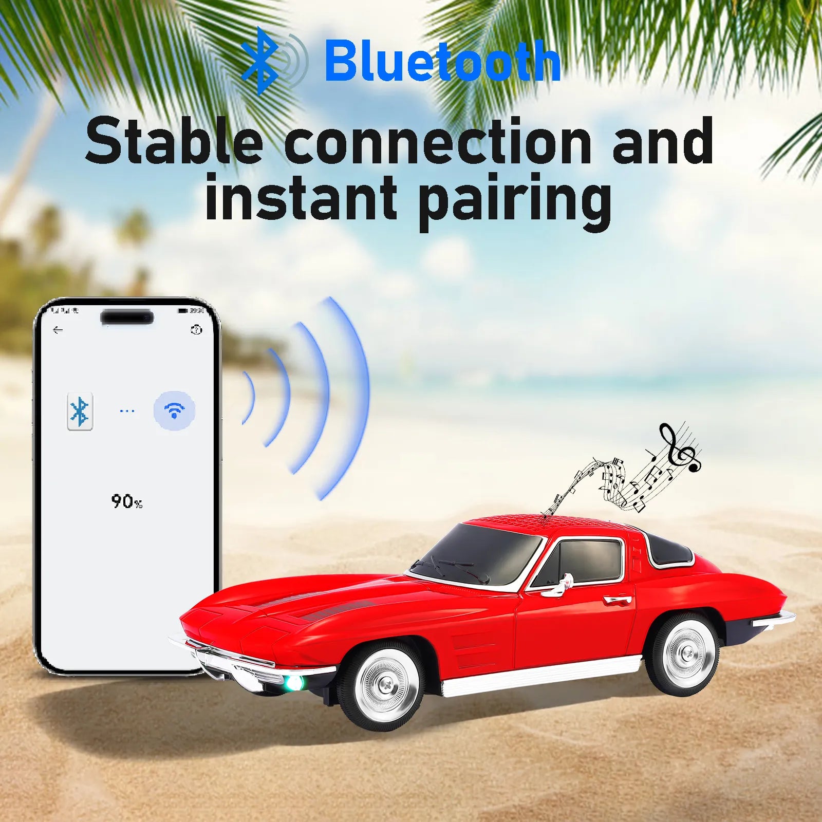 WSTER WS-1969 Retro Sports Car Bluetooth Speaker
