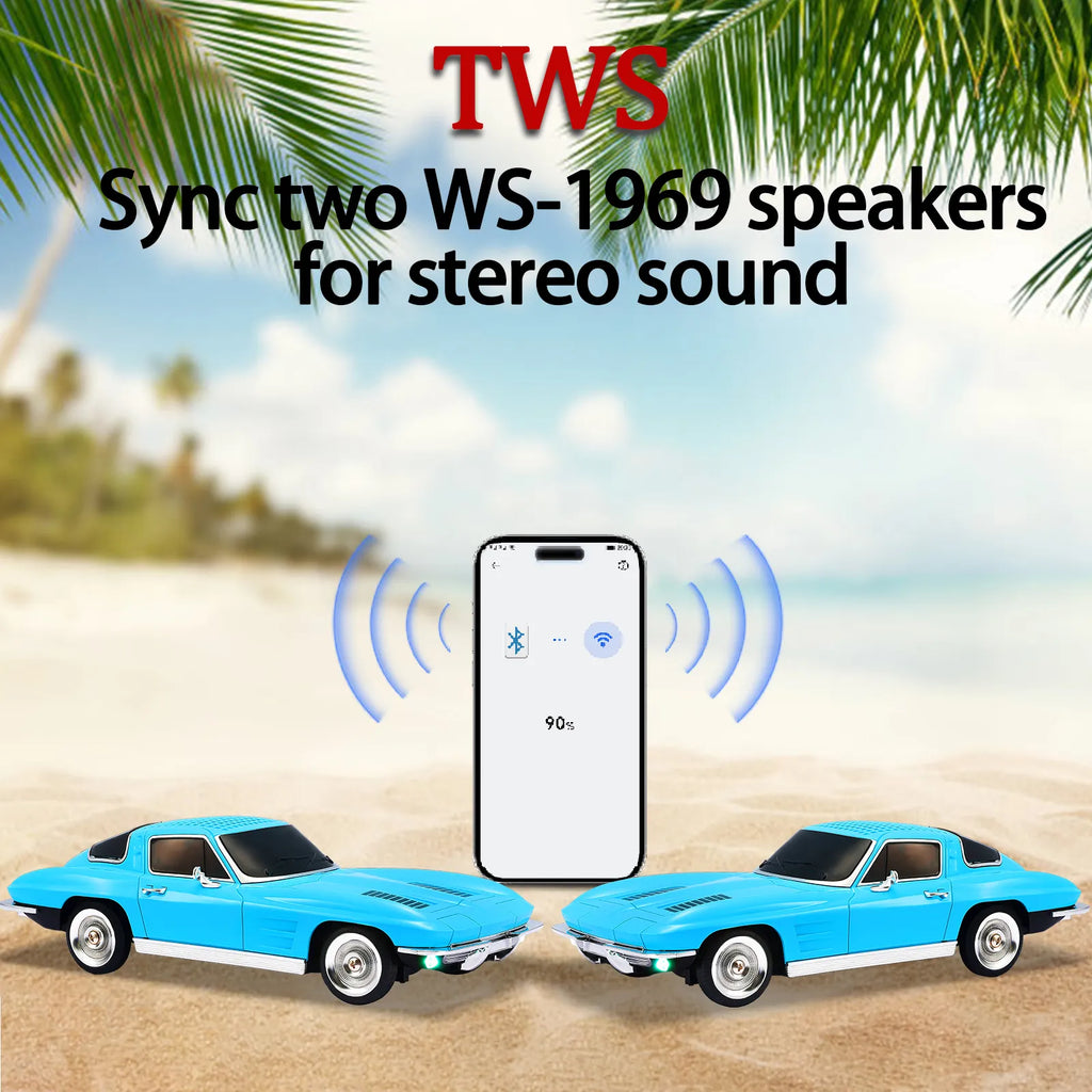 WSTER WS-1969 Retro Sports Car Bluetooth Speaker