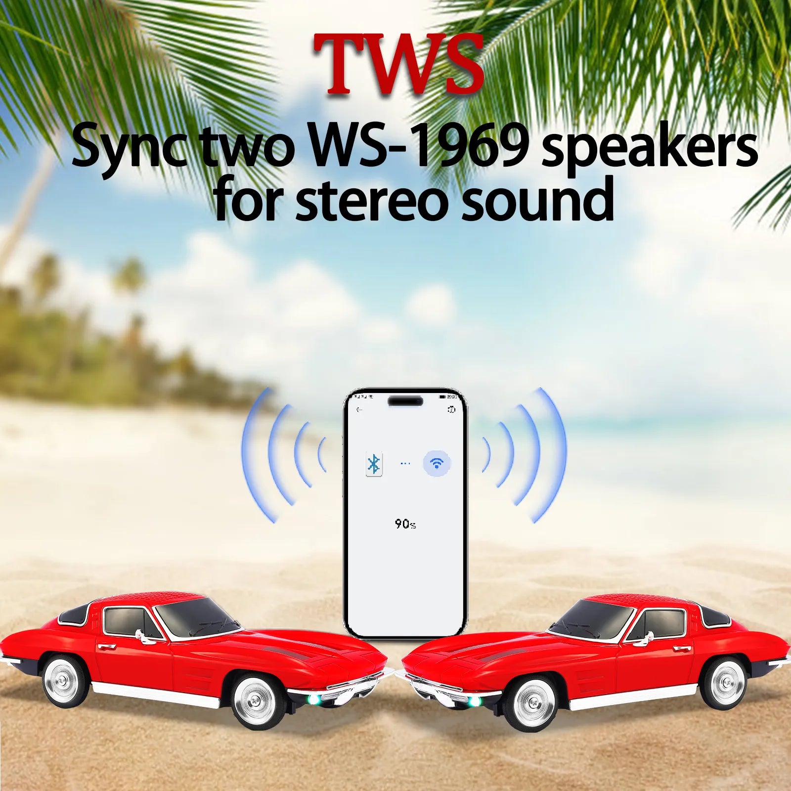 WSTER WS-1969 Retro Sports Car Bluetooth Speaker
