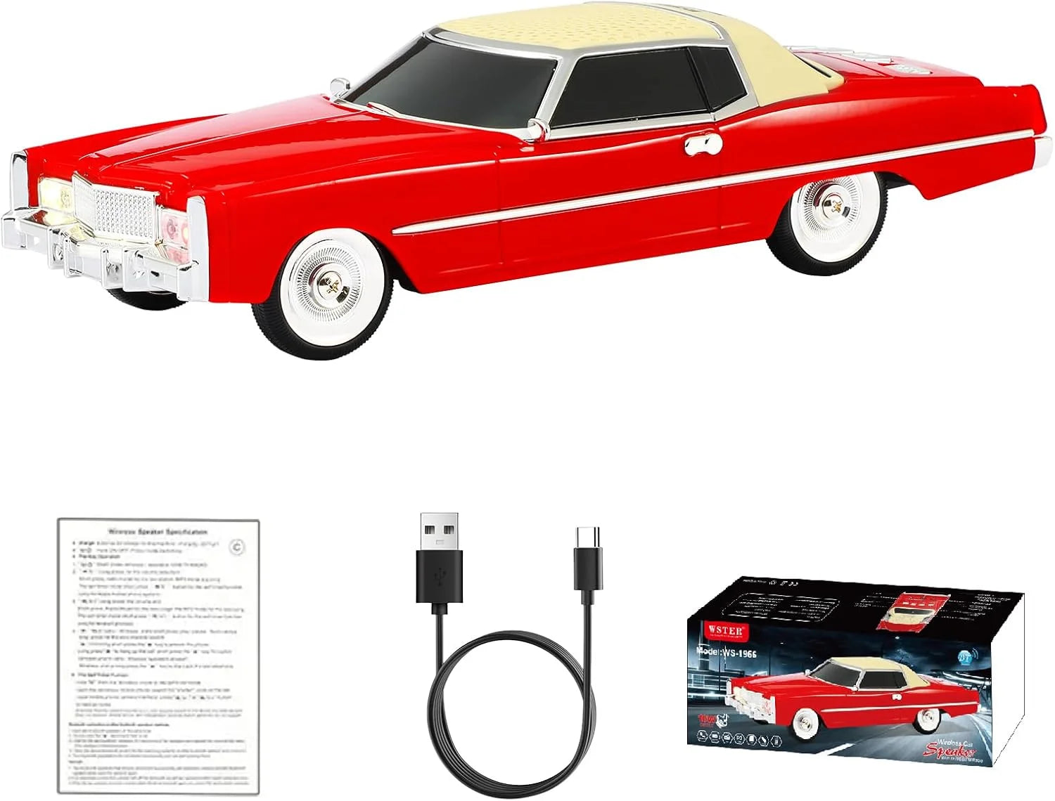 WSTER WS-1966 Retro Sedan Bluetooth Speaker