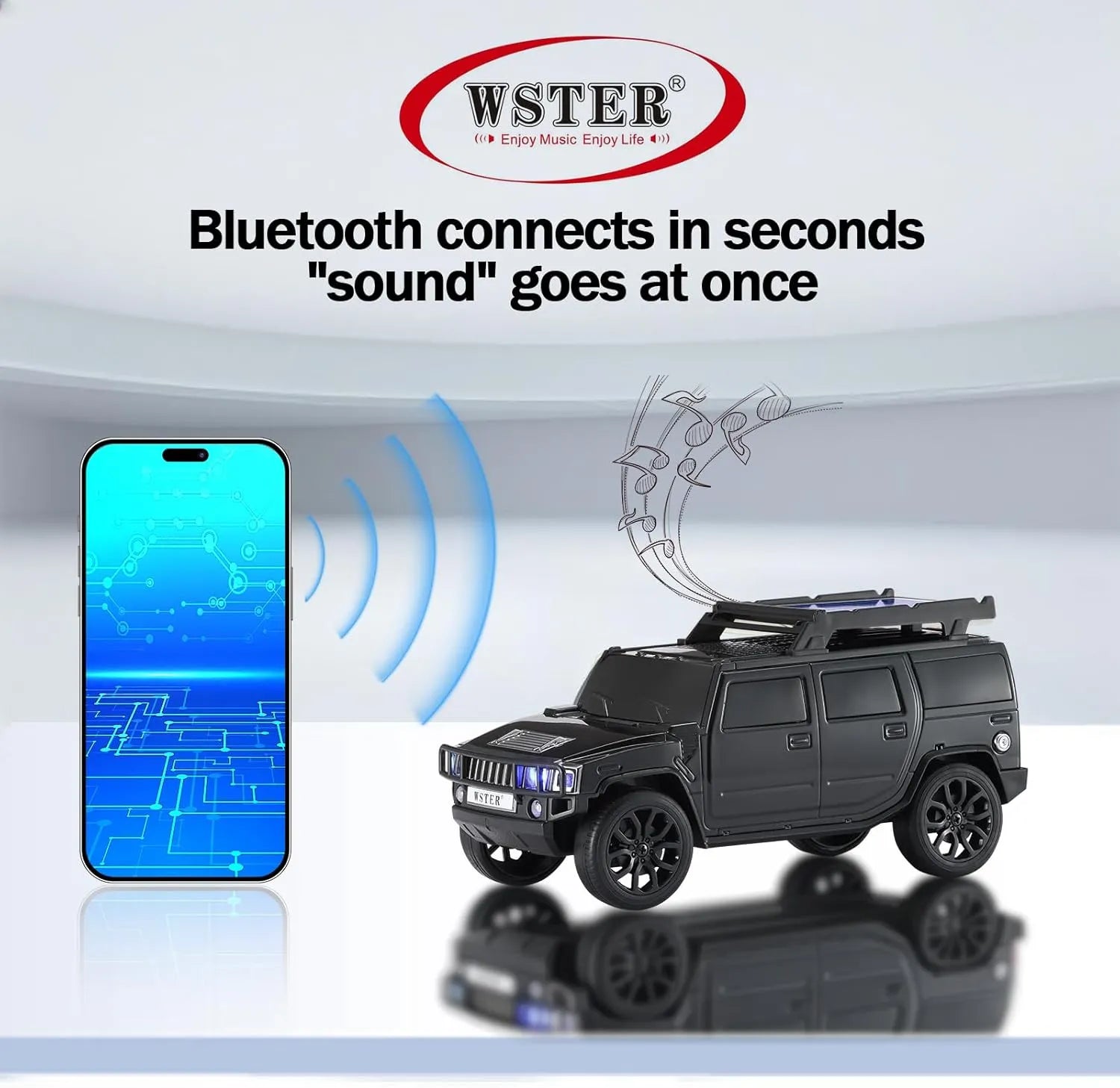 WSTER WS-696 Solar Off-Road Car Bluetooth Speaker