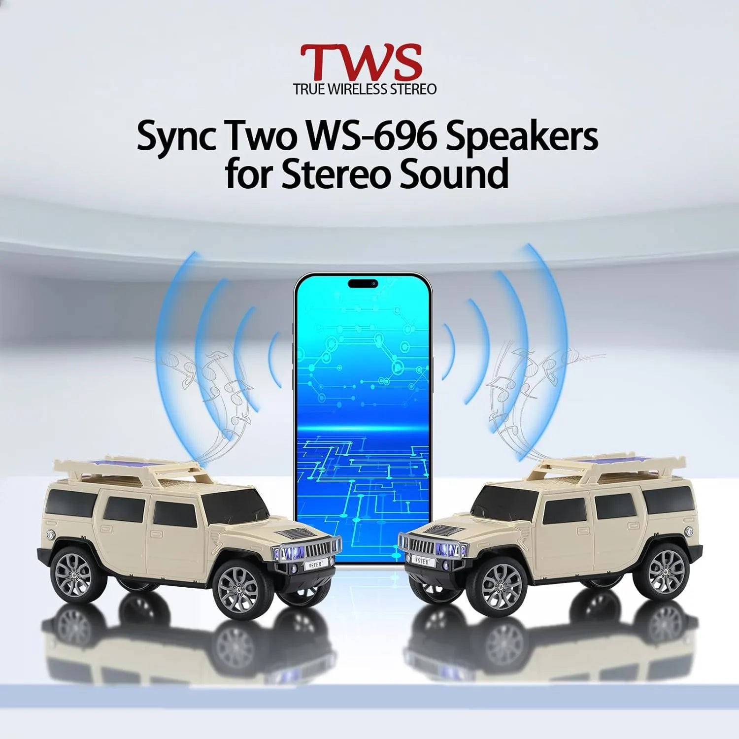 WSTER WS-696 Solar Off-Road Car Bluetooth Speaker