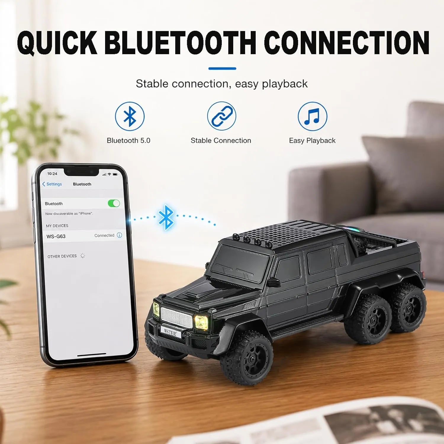 WSTER WS-G63 6-Wheel Pickup Truck Bluetooth Speaker