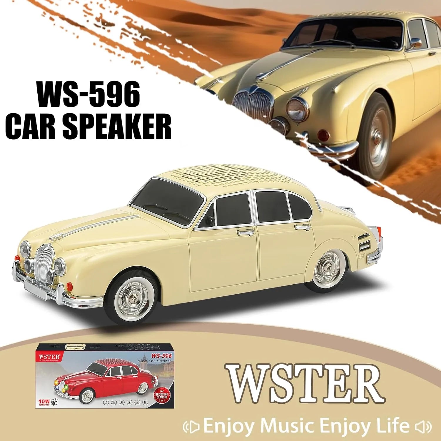 WSTER WS-596 Retro Sedan Bluetooth Speaker