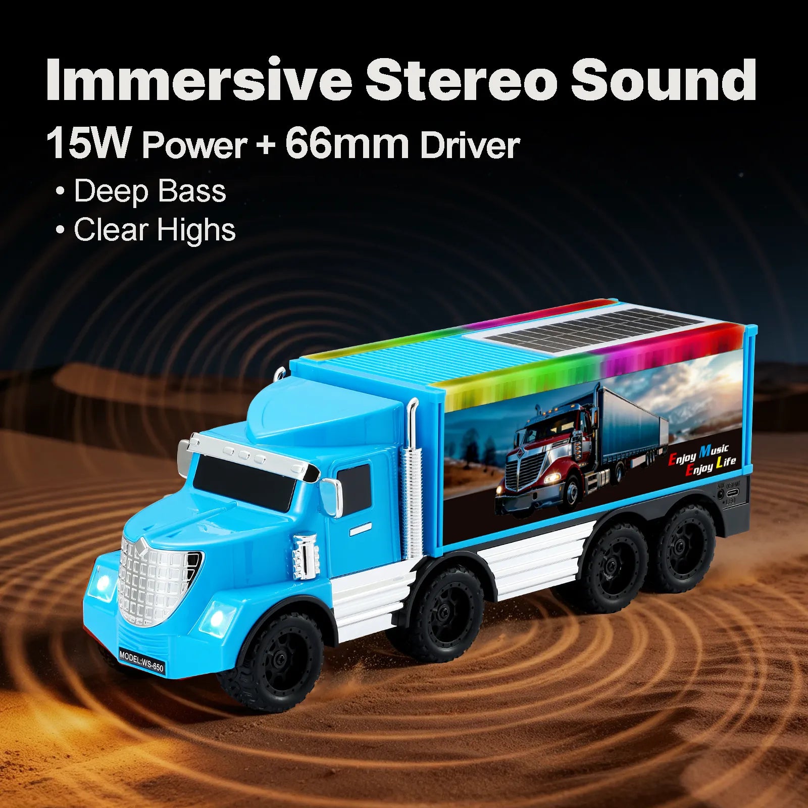 WSTER WS-650 Semi Truck Portable Bluetooth Speaker