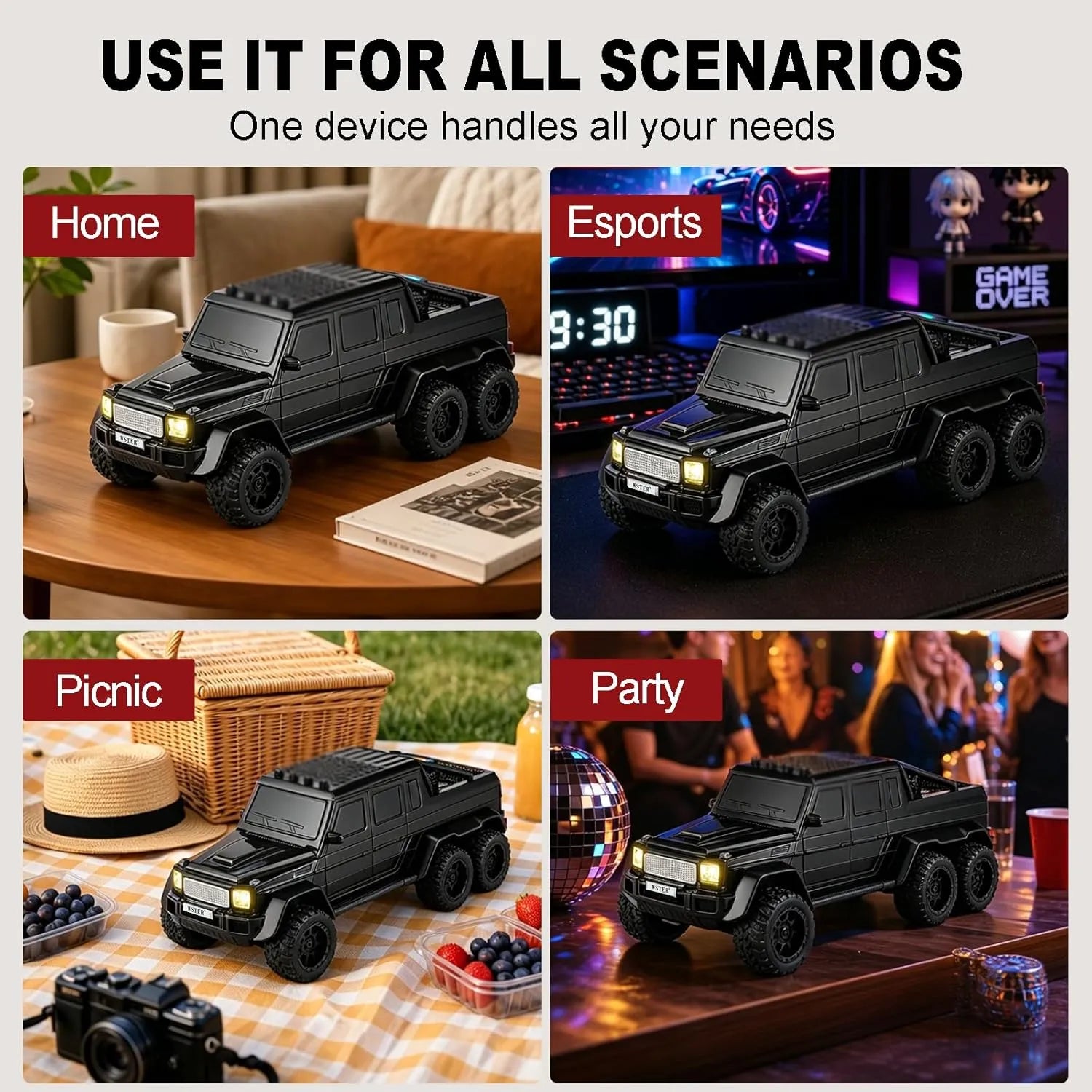 WSTER WS-G63 6-Wheel Pickup Truck Bluetooth Speaker