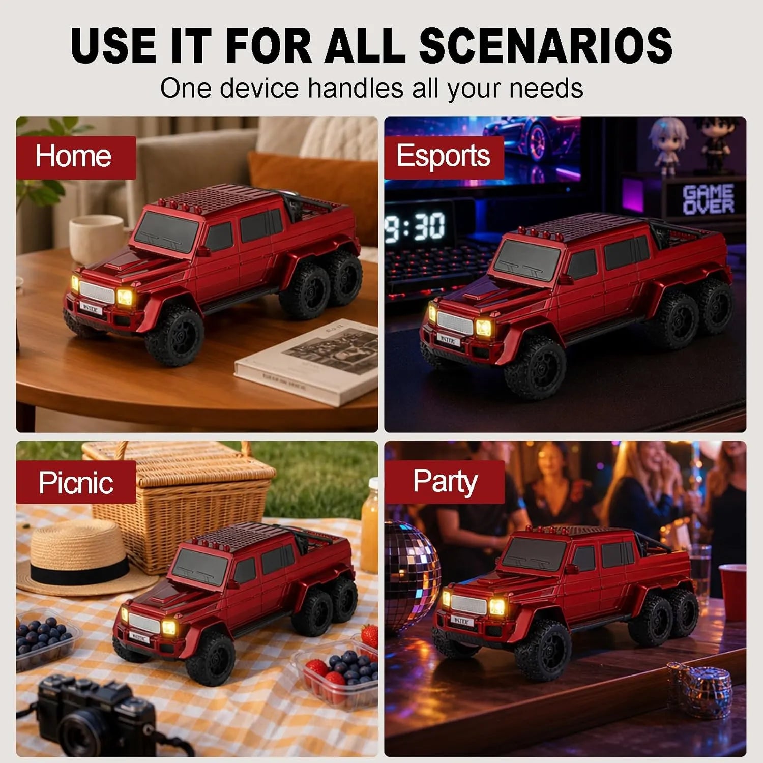 WSTER WS-G63 6-Wheel Pickup Truck Bluetooth Speaker