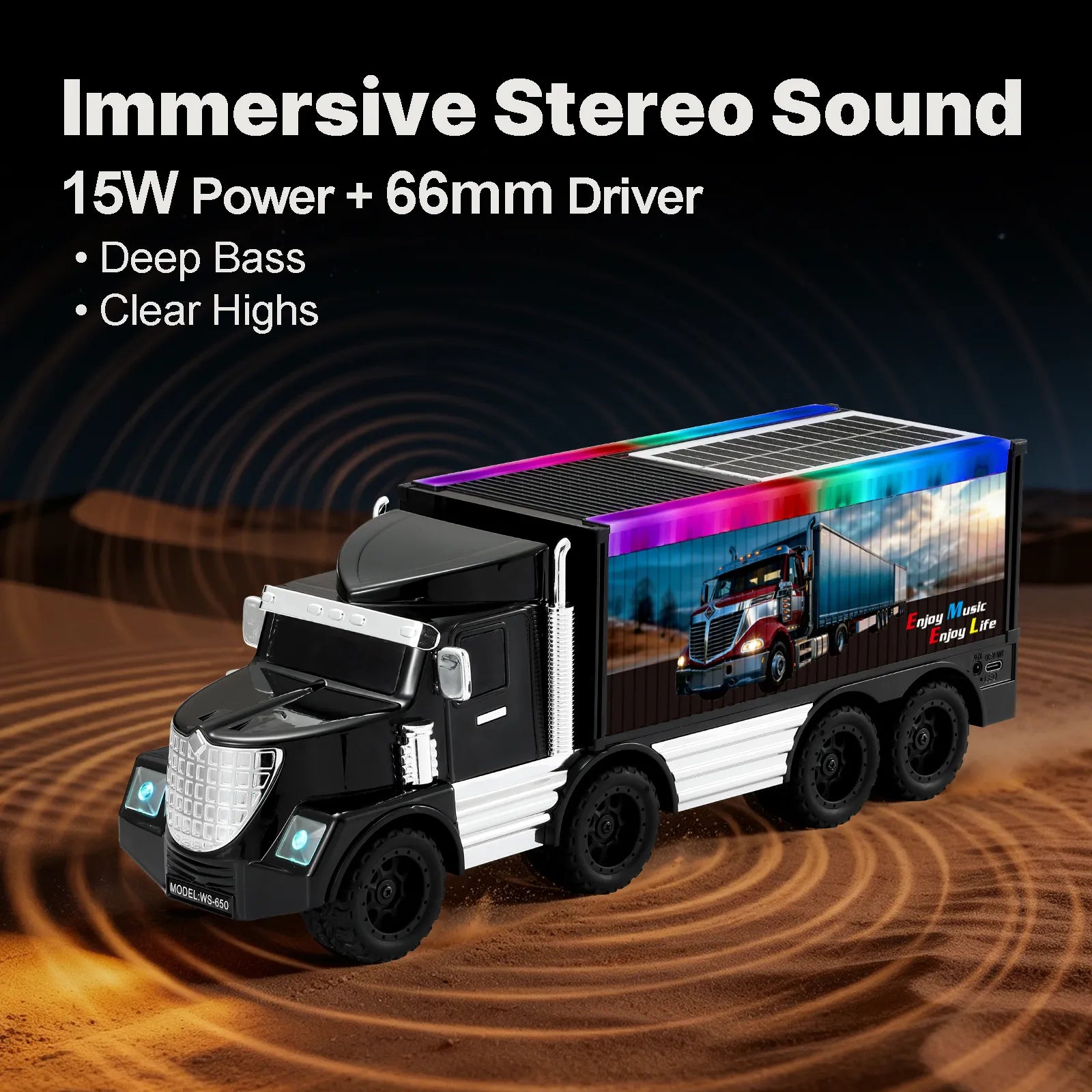 WSTER WS-650 Semi Truck Portable Bluetooth Speaker