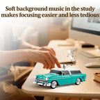WS - 1955 Retro Sedan Bluetooth Replica Speaker – Portable Wireless Car Model with HD Sound, TWS, FM, LED Party Light, USB/TF, Type - C, Hands - Free Mic for Car Enthusiasts & Home Audio - WSTER