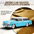 WS - 1955 Retro Sedan Bluetooth Replica Speaker – Portable Wireless Car Model with HD Sound, TWS, FM, LED Party Light, USB/TF, Type - C, Hands - Free Mic for Car Enthusiasts & Home Audio - WSTER