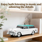 WS - 1955 Retro Sedan Bluetooth Replica Speaker – Portable Wireless Car Model with HD Sound, TWS, FM, LED Party Light, USB/TF, Type - C, Hands - Free Mic for Car Enthusiasts & Home Audio - WSTER