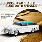 WS - 1955 Retro Sedan Bluetooth Replica Speaker – Portable Wireless Car Model with HD Sound, TWS, FM, LED Party Light, USB/TF, Type - C, Hands - Free Mic for Car Enthusiasts & Home Audio - WSTER