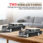 WS - 1955 Retro Sedan Bluetooth Replica Speaker – Portable Wireless Car Model with HD Sound, TWS, FM, LED Party Light, USB/TF, Type - C, Hands - Free Mic for Car Enthusiasts & Home Audio - WSTER