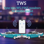 WS - 1965 Bluetooth Replica Speaker – Retro Rocket Car Design, HD Sound, TWS, LED Party Lights, FM Radio, USB/TF Playback, Built - in Microphone – Portable Surprise Gift for Car Lovers - WSTER
