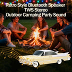 WS - 1965 Bluetooth Replica Speaker – Retro Rocket Car Design, HD Sound, TWS, LED Party Lights, FM Radio, USB/TF Playback, Built - in Microphone – Portable Surprise Gift for Car Lovers - WSTER