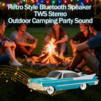 WS - 1965 Bluetooth Replica Speaker – Retro Rocket Car Design, HD Sound, TWS, LED Party Lights, FM Radio, USB/TF Playback, Built - in Microphone – Portable Surprise Gift for Car Lovers - WSTER