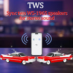 WS - 1965 Bluetooth Replica Speaker – Retro Rocket Car Design, HD Sound, TWS, LED Party Lights, FM Radio, USB/TF Playback, Built - in Microphone – Portable Surprise Gift for Car Lovers - WSTER