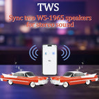 WS - 1965 Bluetooth Replica Speaker – Retro Rocket Car Design, HD Sound, TWS, LED Party Lights, FM Radio, USB/TF Playback, Built - in Microphone – Portable Surprise Gift for Car Lovers - WSTER