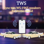 WS - 1965 Bluetooth Replica Speaker – Retro Rocket Car Design, HD Sound, TWS, LED Party Lights, FM Radio, USB/TF Playback, Built - in Microphone – Portable Surprise Gift for Car Lovers - WSTER