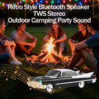 WS - 1965 Bluetooth Replica Speaker – Retro Rocket Car Design, HD Sound, TWS, LED Party Lights, FM Radio, USB/TF Playback, Built - in Microphone – Portable Surprise Gift for Car Lovers - WSTER