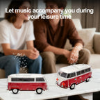 WS - 267 Bluetooth Replica Speaker with Mini Bus Design, Transparent Body with Switchable LED Party Light, FM Radio, TWS Pairing,Supports USB/TF, Considerate Gift for Car Fans & Audio Users - WSTER