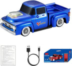 WS - 538 Retro Pickup Truck Bluetooth Replica Speaker – Portable Wireless Car Model Speaker with FM, TWS, LED Party Lights, USB/TF Playback, Built - in Microphone, Type - C, Surprise Gift - WSTER