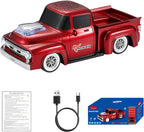 WS - 538 Retro Pickup Truck Bluetooth Replica Speaker – Portable Wireless Car Model Speaker with FM, TWS, LED Party Lights, USB/TF Playback, Built - in Microphone, Type - C, Surprise Gift - WSTER