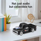 WS - 538 Retro Pickup Truck Bluetooth Replica Speaker – Portable Wireless Car Model Speaker with FM, TWS, LED Party Lights, USB/TF Playback, Built - in Microphone, Type - C, Surprise Gift - WSTER