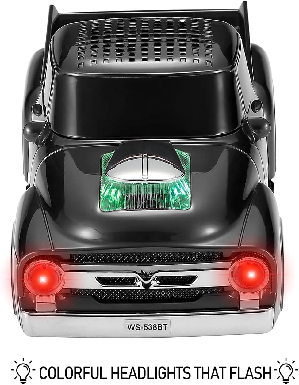 WS - 538 Retro Pickup Truck Bluetooth Replica Speaker – Portable Wireless Car Model Speaker with FM, TWS, LED Party Lights, USB/TF Playback, Built - in Microphone, Type - C, Surprise Gift - WSTER