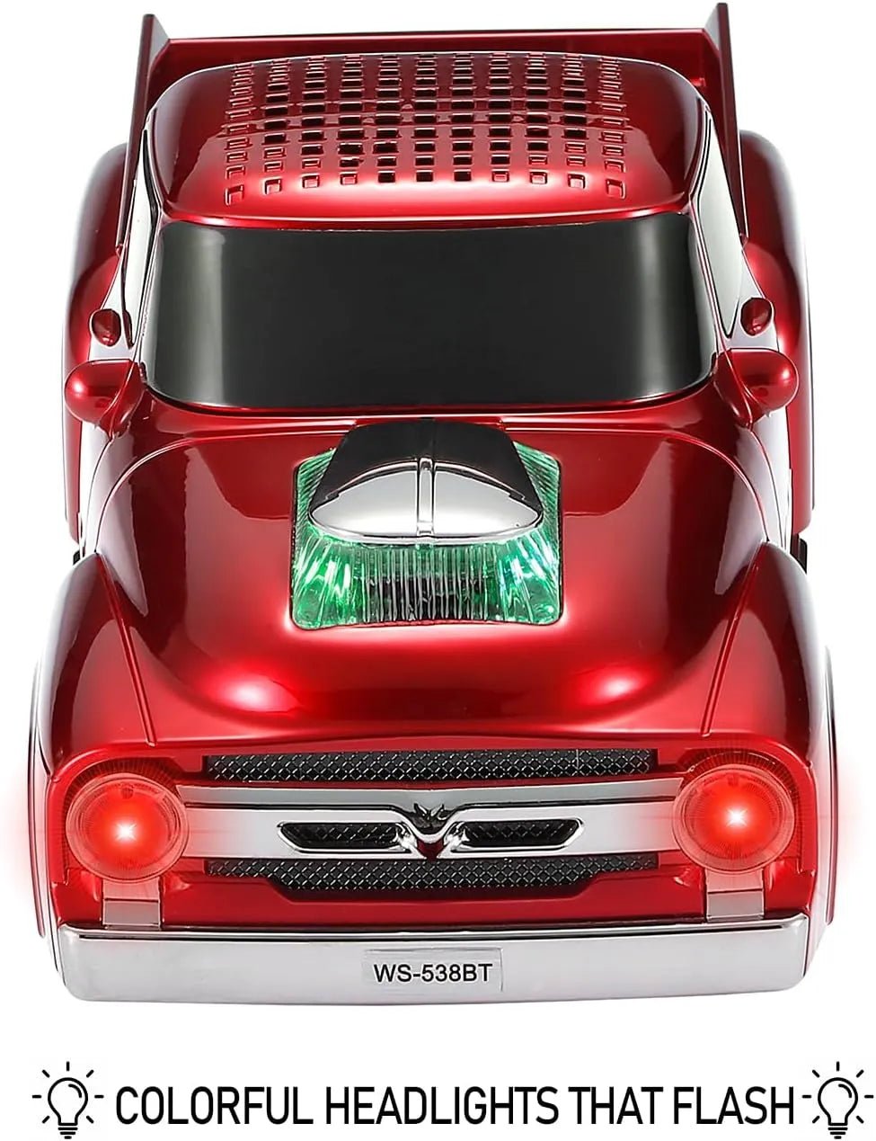 WS - 538 Retro Pickup Truck Bluetooth Replica Speaker – Portable Wireless Car Model Speaker with FM, TWS, LED Party Lights, USB/TF Playback, Built - in Microphone, Type - C, Surprise Gift - WSTER