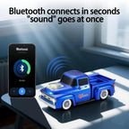 WS - 538 Retro Pickup Truck Bluetooth Replica Speaker – Portable Wireless Car Model Speaker with FM, TWS, LED Party Lights, USB/TF Playback, Built - in Microphone, Type - C, Surprise Gift - WSTER