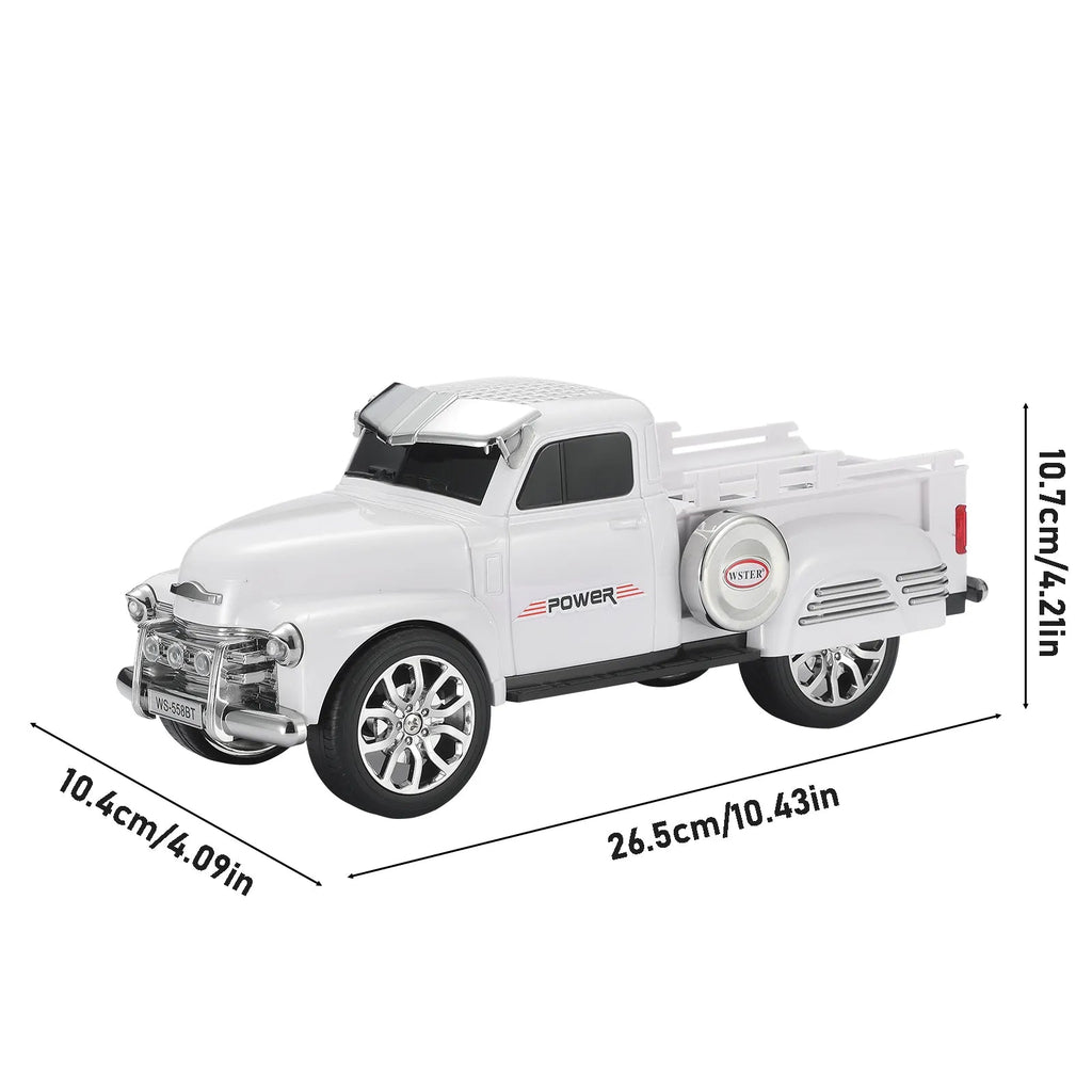 WS - 558 Cool Pickup Truck Design Replica Speaker,Portable Wireless Car model Bluetooth Speaker with HD Sound, TWS, FM Radio, USB/TF Playback, LED Party Light, Built - in Microphone, Surprise Gift - WSTER