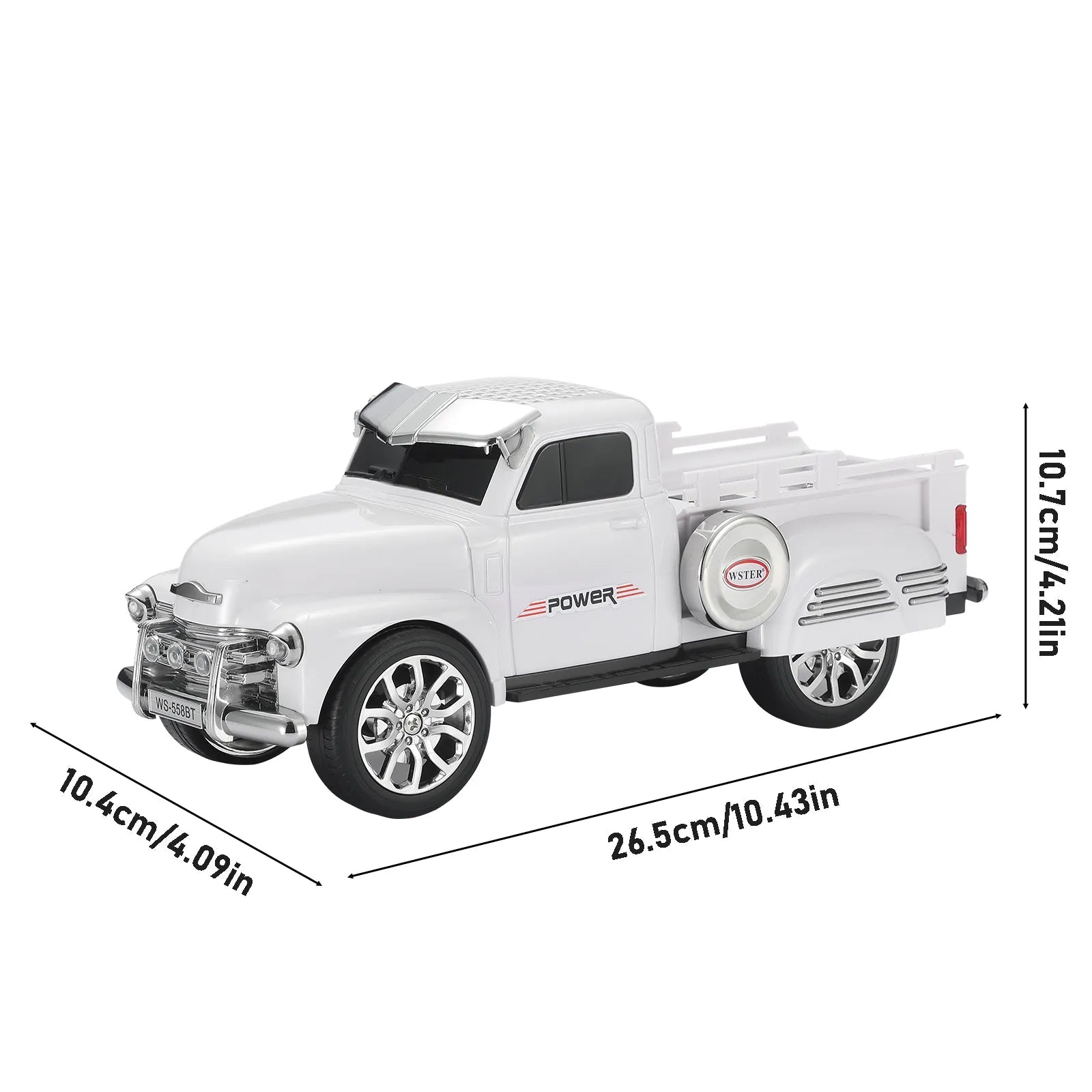 WS - 558 Cool Pickup Truck Design Replica Speaker,Portable Wireless Car model Bluetooth Speaker with HD Sound, TWS, FM Radio, USB/TF Playback, LED Party Light, Built - in Microphone, Surprise Gift - WSTER