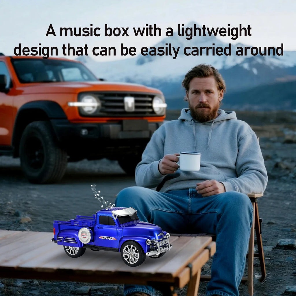 WS - 558 Cool Pickup Truck Design Replica Speaker,Portable Wireless Car model Bluetooth Speaker with HD Sound, TWS, FM Radio, USB/TF Playback, LED Party Light, Built - in Microphone, Surprise Gift - WSTER