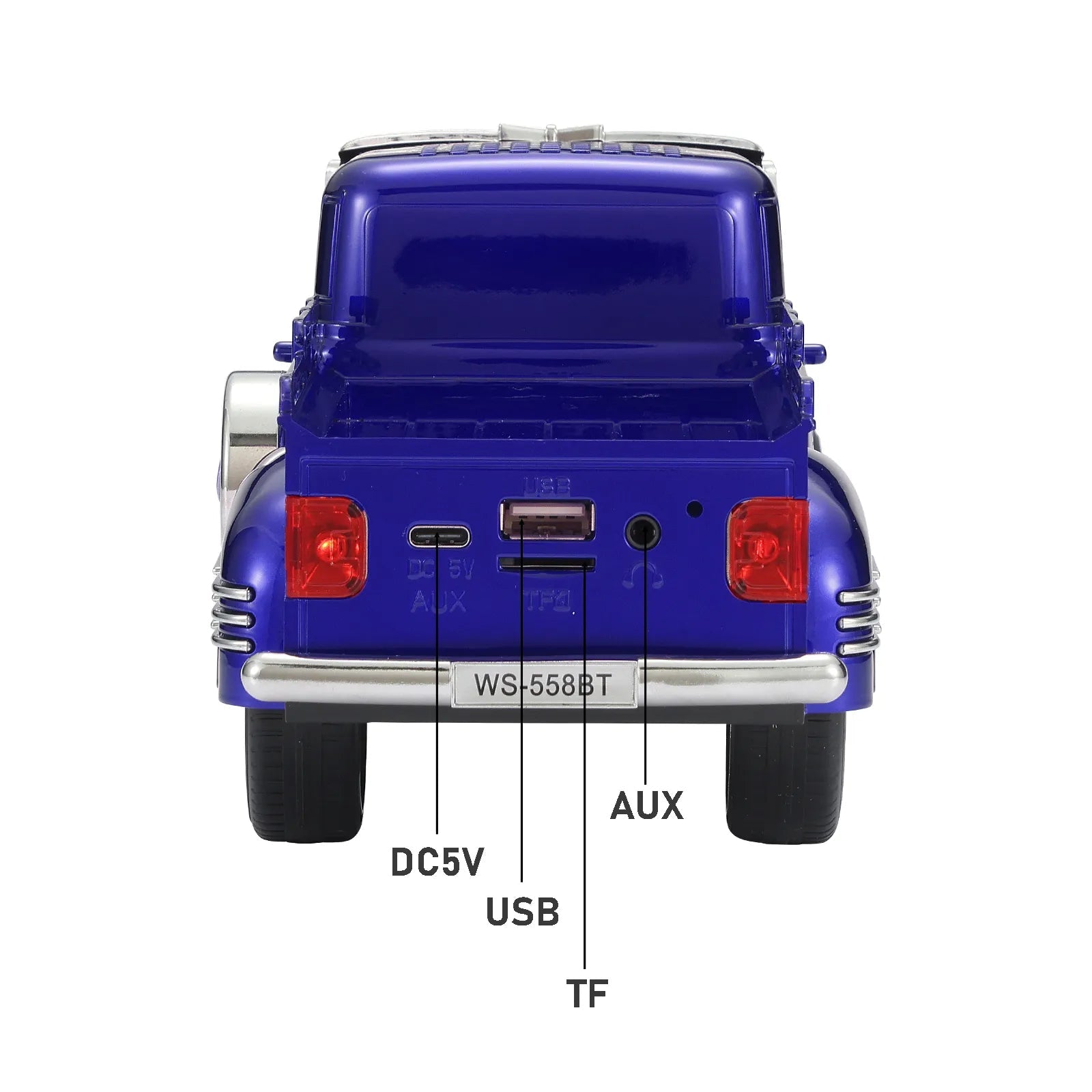 WS - 558 Cool Pickup Truck Design Replica Speaker,Portable Wireless Car model Bluetooth Speaker with HD Sound, TWS, FM Radio, USB/TF Playback, LED Party Light, Built - in Microphone, Surprise Gift - WSTER