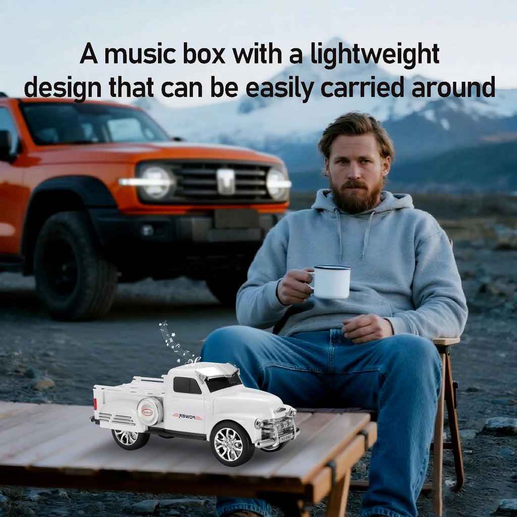 WS - 558 Cool Pickup Truck Design Replica Speaker,Portable Wireless Car model Bluetooth Speaker with HD Sound, TWS, FM Radio, USB/TF Playback, LED Party Light, Built - in Microphone, Surprise Gift - WSTER