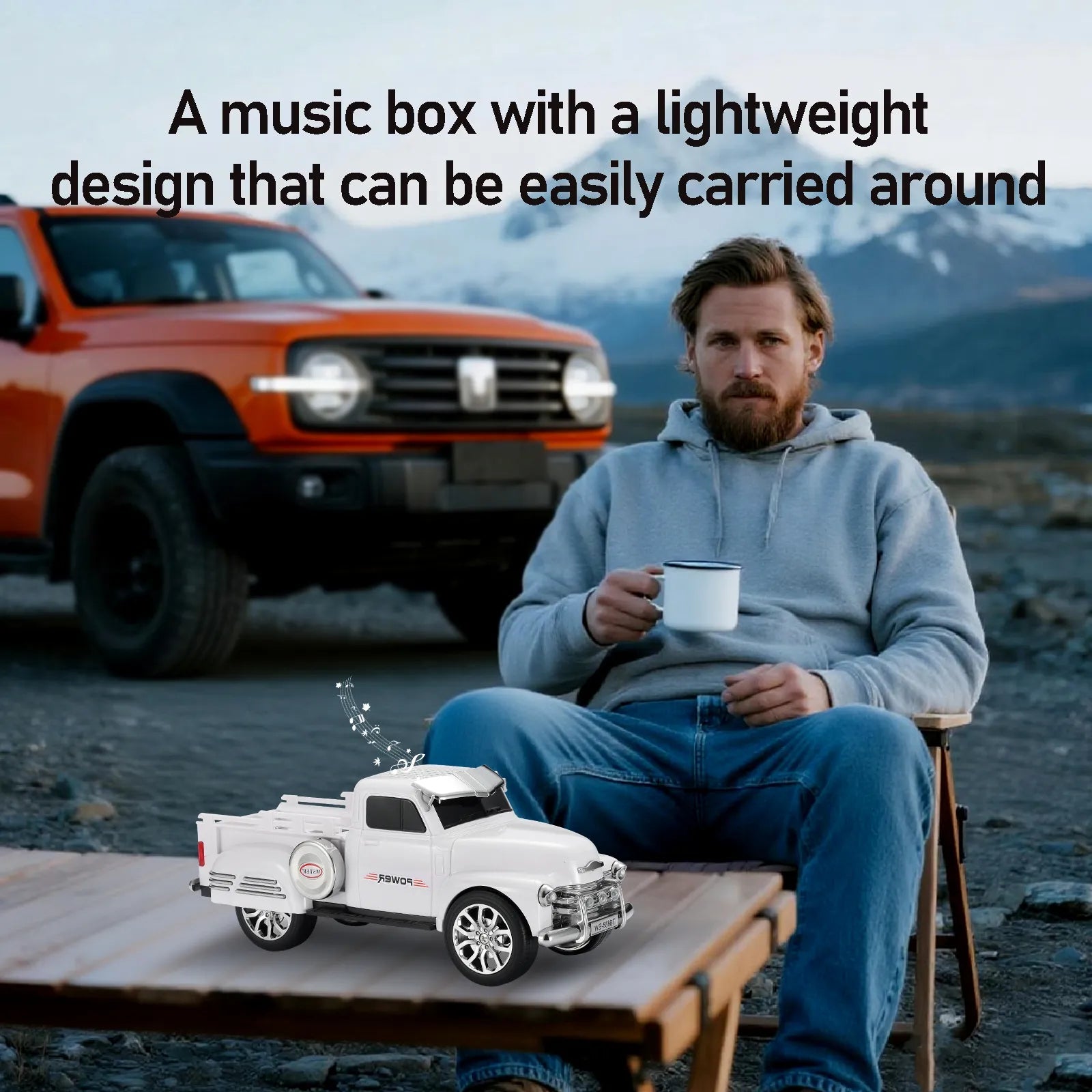 WS - 558 Cool Pickup Truck Design Replica Speaker,Portable Wireless Car model Bluetooth Speaker with HD Sound, TWS, FM Radio, USB/TF Playback, LED Party Light, Built - in Microphone, Surprise Gift - WSTER