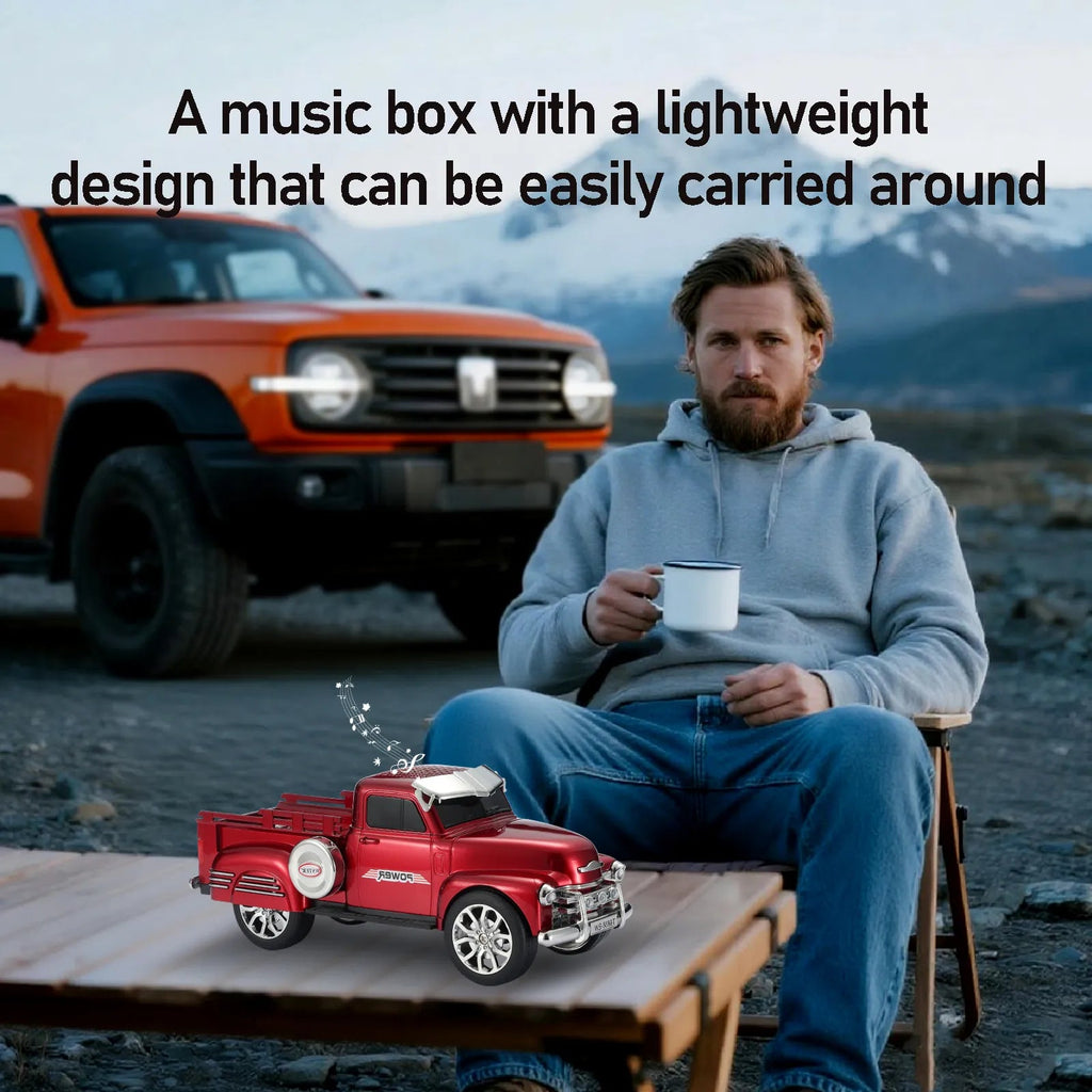 WS - 558 Cool Pickup Truck Design Replica Speaker,Portable Wireless Car model Bluetooth Speaker with HD Sound, TWS, FM Radio, USB/TF Playback, LED Party Light, Built - in Microphone, Surprise Gift - WSTER