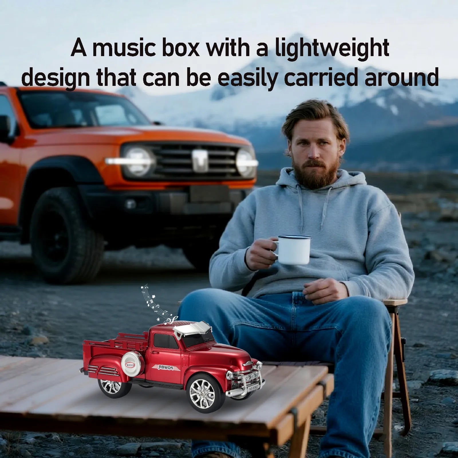 WS - 558 Cool Pickup Truck Design Replica Speaker,Portable Wireless Car model Bluetooth Speaker with HD Sound, TWS, FM Radio, USB/TF Playback, LED Party Light, Built - in Microphone, Surprise Gift - WSTER