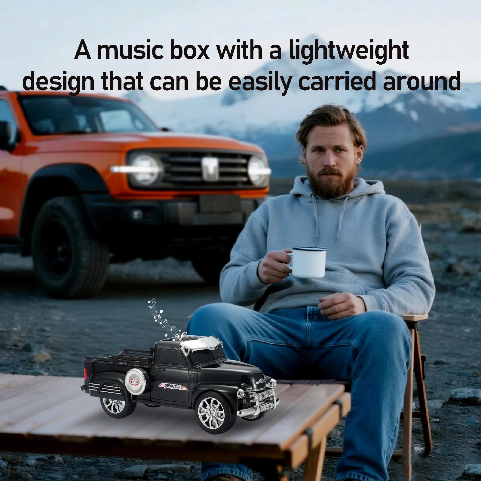 WS - 558 Cool Pickup Truck Design Replica Speaker,Portable Wireless Car model Bluetooth Speaker with HD Sound, TWS, FM Radio, USB/TF Playback, LED Party Light, Built - in Microphone, Surprise Gift - WSTER