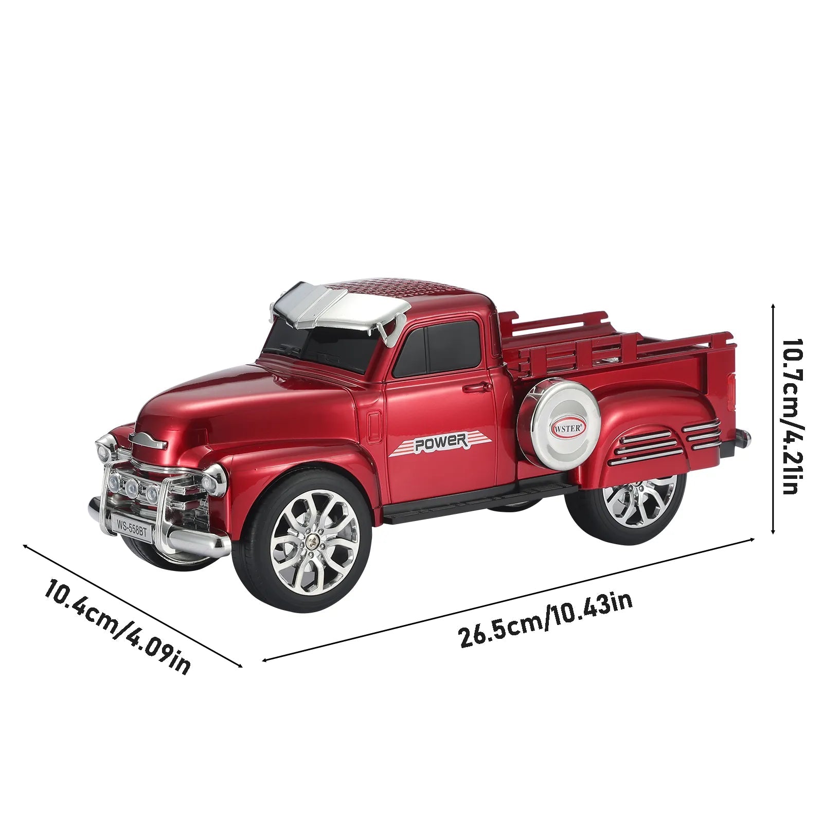 WS - 558 Cool Pickup Truck Design Replica Speaker,Portable Wireless Car model Bluetooth Speaker with HD Sound, TWS, FM Radio, USB/TF Playback, LED Party Light, Built - in Microphone, Surprise Gift - WSTER