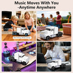 WS - 570 Retro American Truck Model Bluetooth Replica Speaker – Portable HD Sound, TWS Stereo,FM Radio,LED Party Lights,Built - in Microphone Hands - Free,Surprise Portable Gift for Car Enthusiasts - WSTER