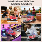 WS - 570 Retro American Truck Model Bluetooth Replica Speaker – Portable HD Sound, TWS Stereo,FM Radio,LED Party Lights,Built - in Microphone Hands - Free,Surprise Portable Gift for Car Enthusiasts - WSTER